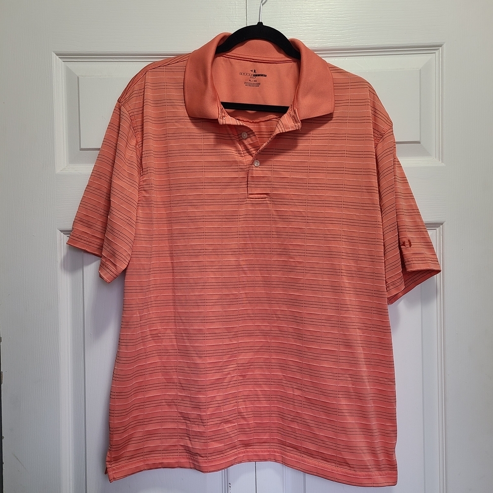 Men's Orange Striped Polo‎ Shirt